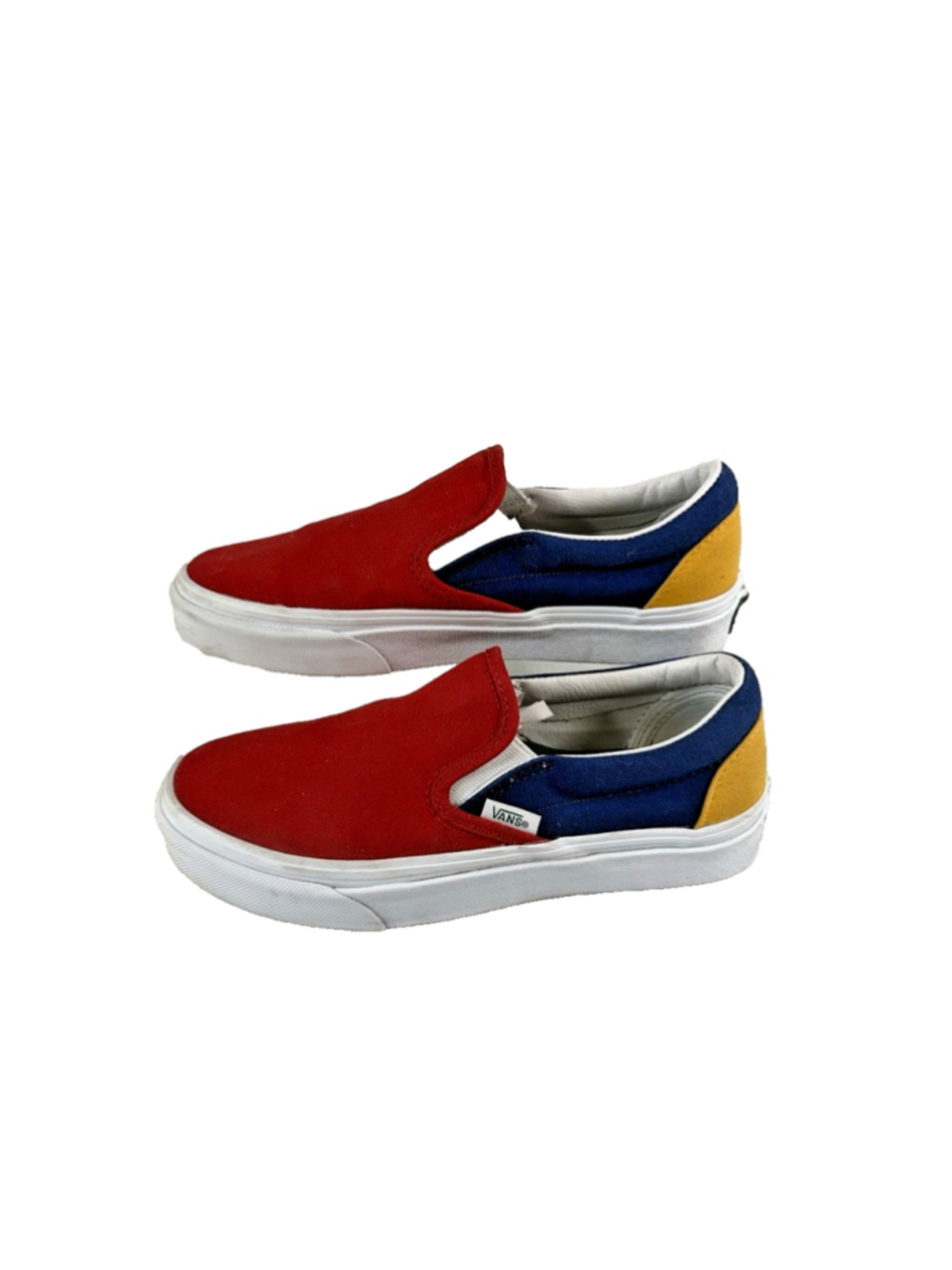 Vans Classic Slip On Yacht Club Shoes Sneakers Red Blue US Womens 6.5 Mens 5
